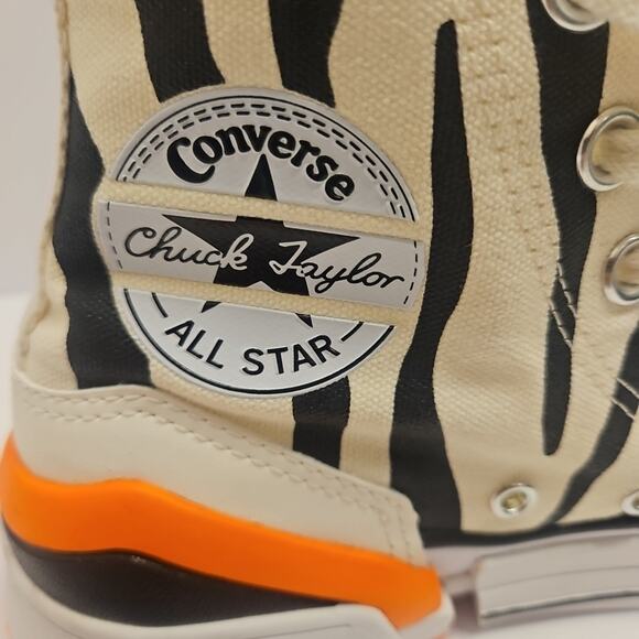 Converse CPX70 High Top Zebra Print Women’s 6.5 Black White Orange Shoes - Picture 5 of 10